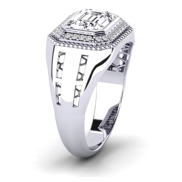 mens black wedding band Men`s Luxury 18K Lab Diamond Ring Factory