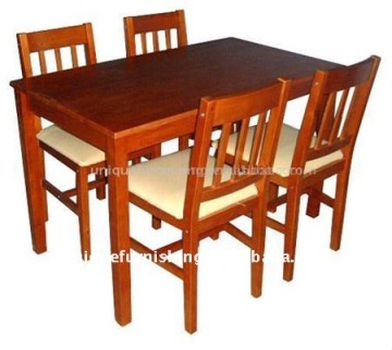 Wooden dining table and chair