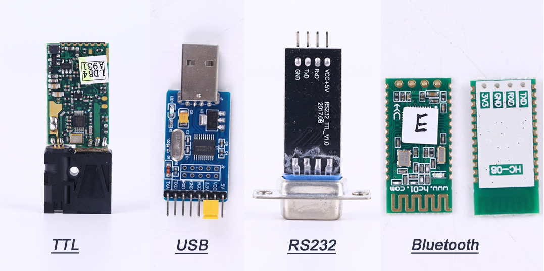 What are the data output methods of the laser range sensor