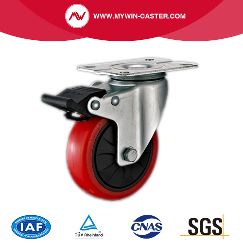 63mm Swivel Industrial PU Caster with PP Core With Brake