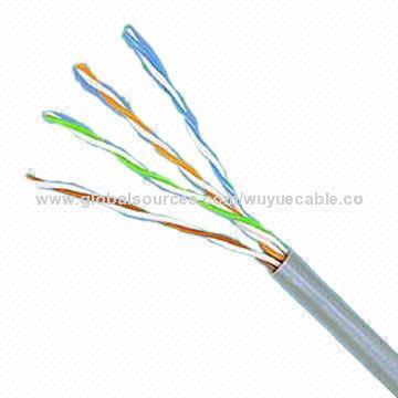 UTP CAT 5e, computer cable, 4 pairs, 0.51mm CCA or Cu, green, blue, red, black color