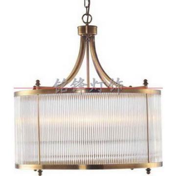 10634 4 luci lampadario in vetro ottone solido bastone di antiquariato