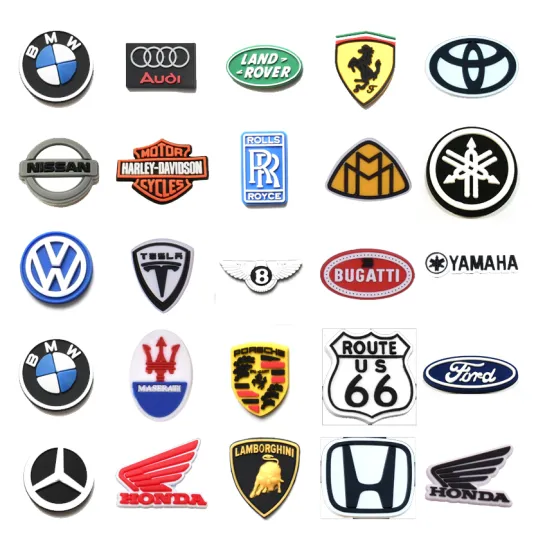 Wholesale PVC Shoe Accessories: Car Logo Design Shoe Charms for Parties