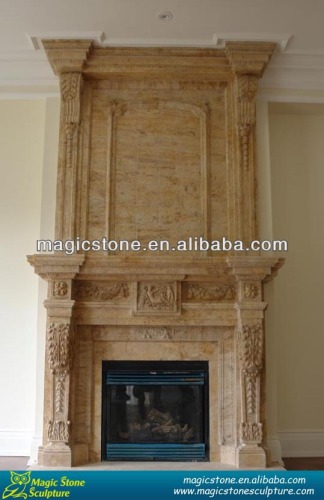 Chinese caved cheap stone fireplace