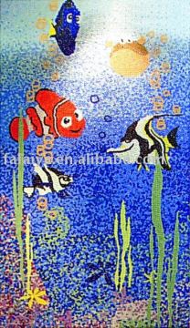 China Mosaic Swimming pool tile Crystal Glass Mosaic Pattern M44