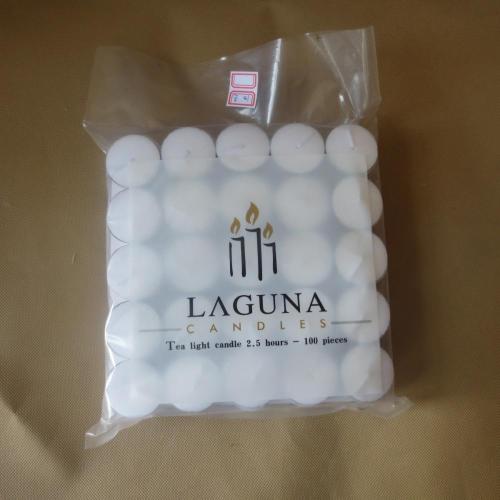 Long Burning White Unscented Tea Light Candle