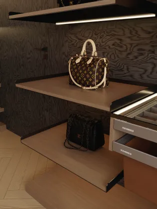 High-end custom wall-mounted cloakroom setup