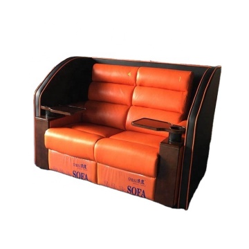 Modern Leather Theater Sofa with USB Charger