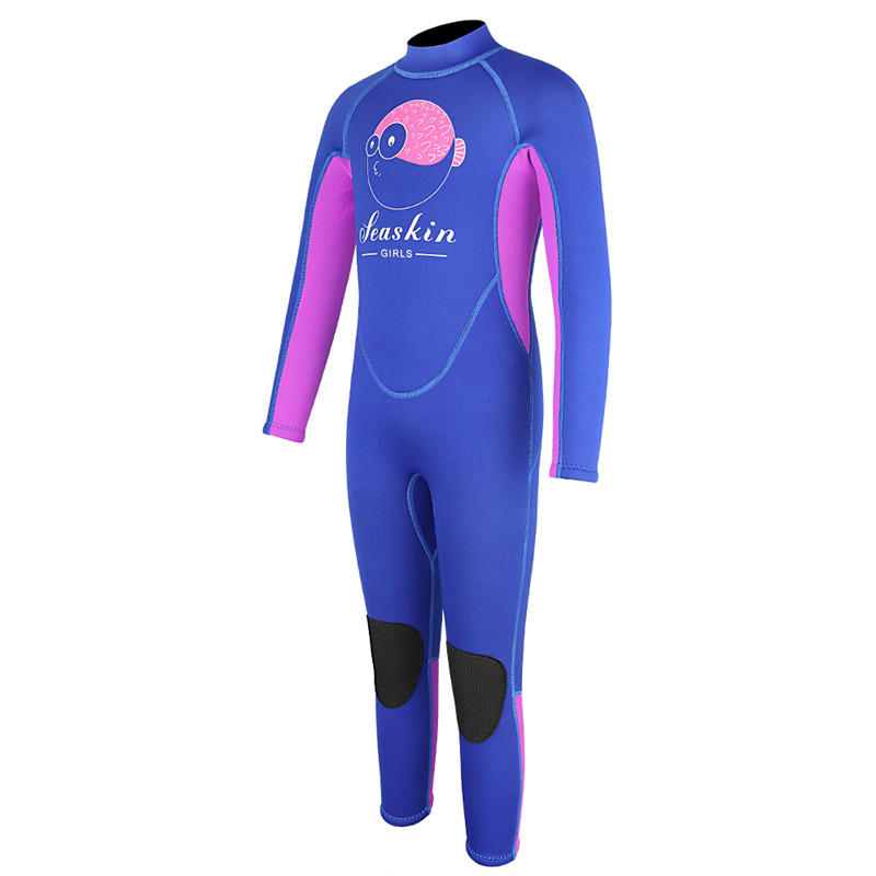 Seaskin 3/2mm Neoprene Back Zipper Wetsuit untuk Kanak -kanak