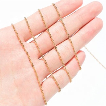 Yiwu Aceon Stainless Steel Thin Chain - DIY Jewelry Making 1.2mm Flat Oval Cable Link Necklace (Per Meter)