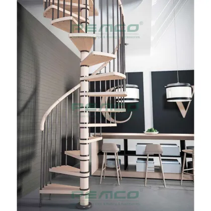 Silver Grey Stainless Steel 304 Waterproof Outdoor Spiral Stairs