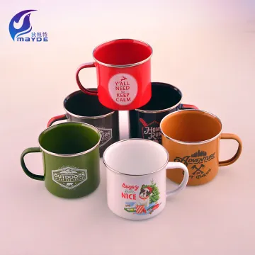 Army Green Camping Mug Enamel Mug Metal Mug Coffee Cup