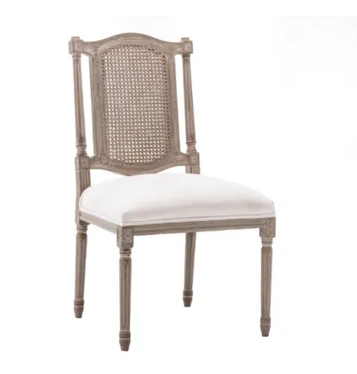 Antique Oak Upholstered French Nordic Wooden Louis chair