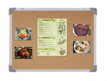 Silver Aluminum Frame Corkboard Suitable for Restaurant