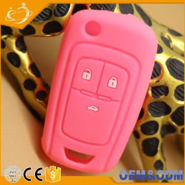 Silicone Flip Key Case Fob 3 Button Shell Rubber Skin Car Key Cover for CHEVROLET
