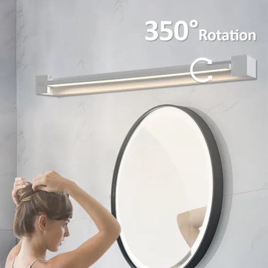 Modern Anti-Fog IP44 Aluminum Balcony and Bathroom Vanity Mirror with 12W LED Decoration Lamp - Adjustable, Wall-Mounted Minimalist Square Design