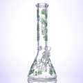 35 cm/13.8in, Hippiesglass, 2 colores de vaso de vaso de vidrio con piña y engranaje de dibujos animados, tubería de agua de vidrio de borosilicato, cachimba de vidrio