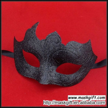 Hot Seller Wholesale Plastic Shinning Black Glitter Masquerade Party Mask