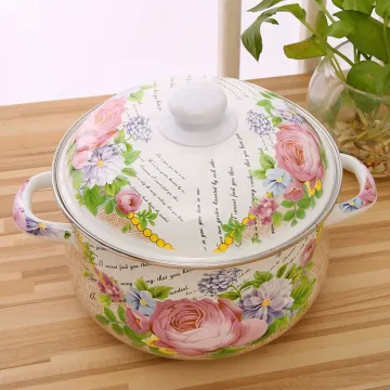 Full Flower Enamel Cookware Pot