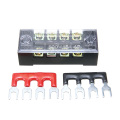 600V 15A 4P Double Row Wire Barrier Terminal Block With 2 Connector Strips 4 Positions For Electronic Circuit