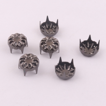 Round Black Brass Clothing Bag with Decorative Spike Claw Nail Stud Rivets