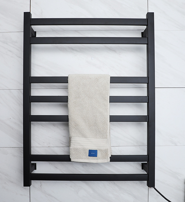 Matte Black Electric Hardwired Heated Towel Rack