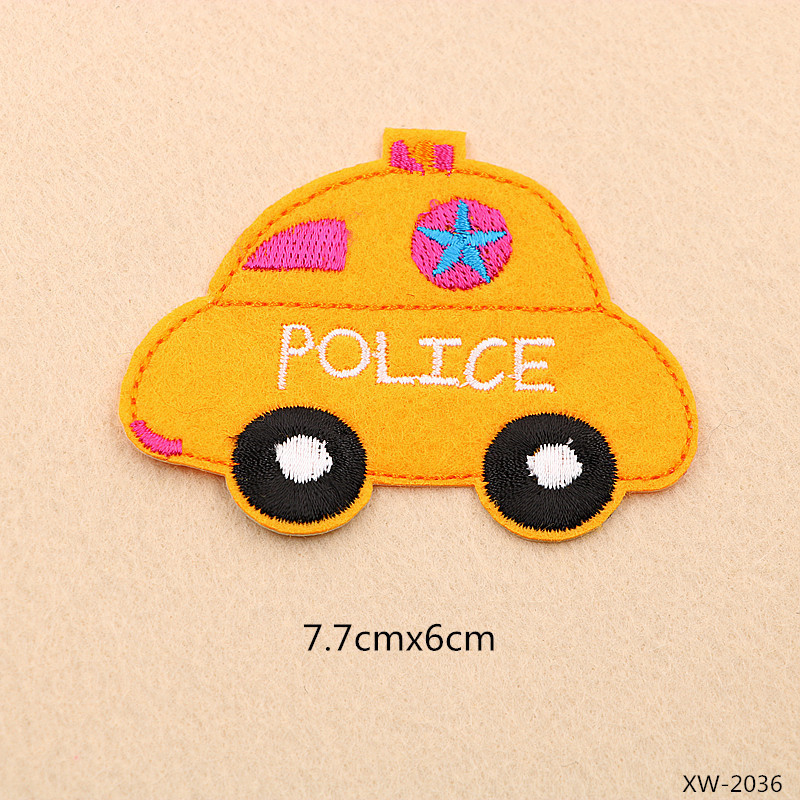 Police Car Cartoon Patches