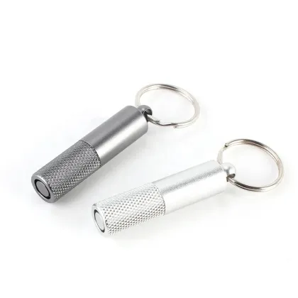 Stainless Steel Cigar Punch Cutter with Rolling Design and Keychain Ring