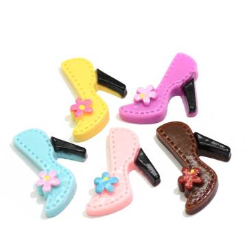 Lovely High-heeled Shoes Shaped Flat Back Resin Cabochon For Handmade craft Decoration Girls Garment Accessories Beads