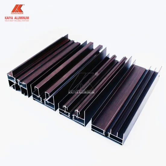 Custom 3D Wood Grain Extrusion Thermal Break Aluminum Profile for Casement Window