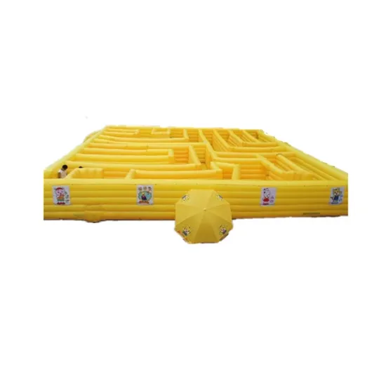 Giant Outdoor Yellow Inflatable Maze: Amusement Park Equipment for Children's Sports and Play