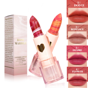 High Pigment Matte Finish Moisturizing Velvet Lipstick with Marble Pattern by Manufacturer