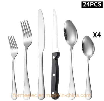 Cutlery Set 6 Pieces Restaurant Hotel Steak Knife Fork Spoon Tableware Set Dinnerware Silverware