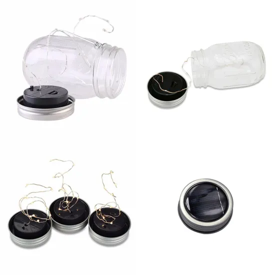 Solar-Powered LED Mason Jar Bottle Cap String Lights