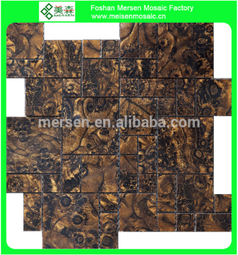 KK4002 new design irregular shape wall decoration glass mix resin mosaic