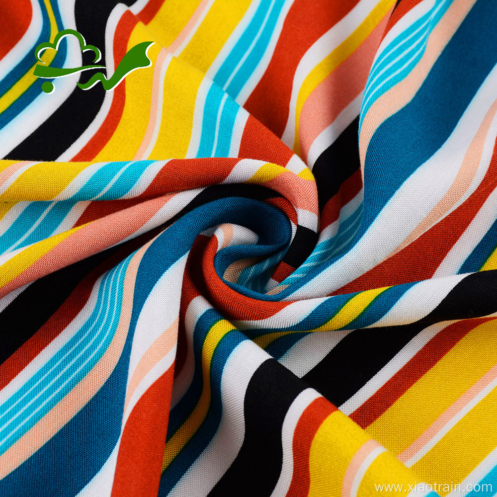 reactive printed plain 45s rayon fabric for dress