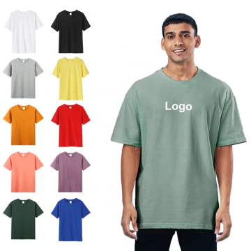 Hot Sell Men's Oversized Plain White Custom Printing Unisex 230g Cotton T-shirt