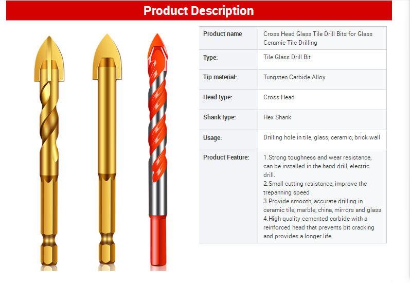 glass ceramic tile drill bit 16