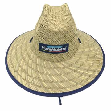 Custom Unisex Summer Outdoor Natural Straw Wide Brim Hat