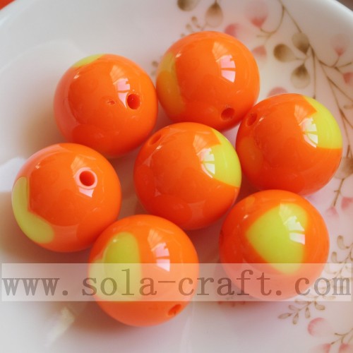 Colorful Heart Printed Solid Round Beads Wholesale