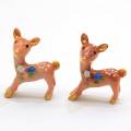 100 Stück / Set Künstliche Mini Sika Deer Fairy Garden Miniaturen Zwerge Moos Terrarien Harz Bastelfiguren für die Inneneinrichtung