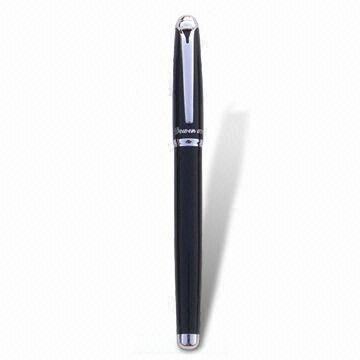 Ballpoint Pen with Plastic and Metal Body Materials, Customized Designs and Logos are Accepted