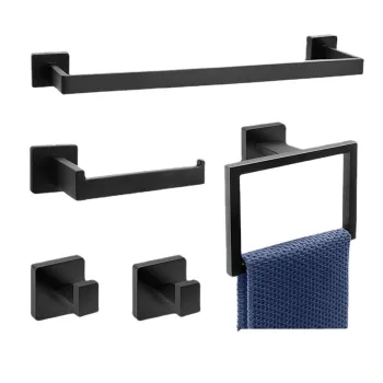 AG Modern Hotel Luxury Towel Bar, Stainless Steel 304 Square Towel Ring, Bathroom Coat Hooks, Toilet Tissue Holder, and Suit Rack