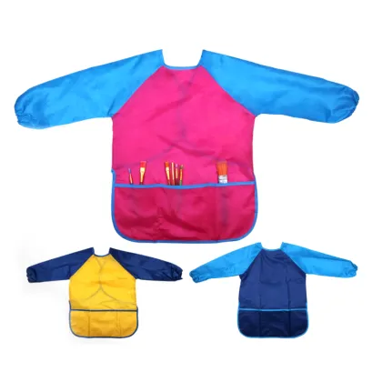 Kids Apron Long Sleeve Waterproof Child Art Apron