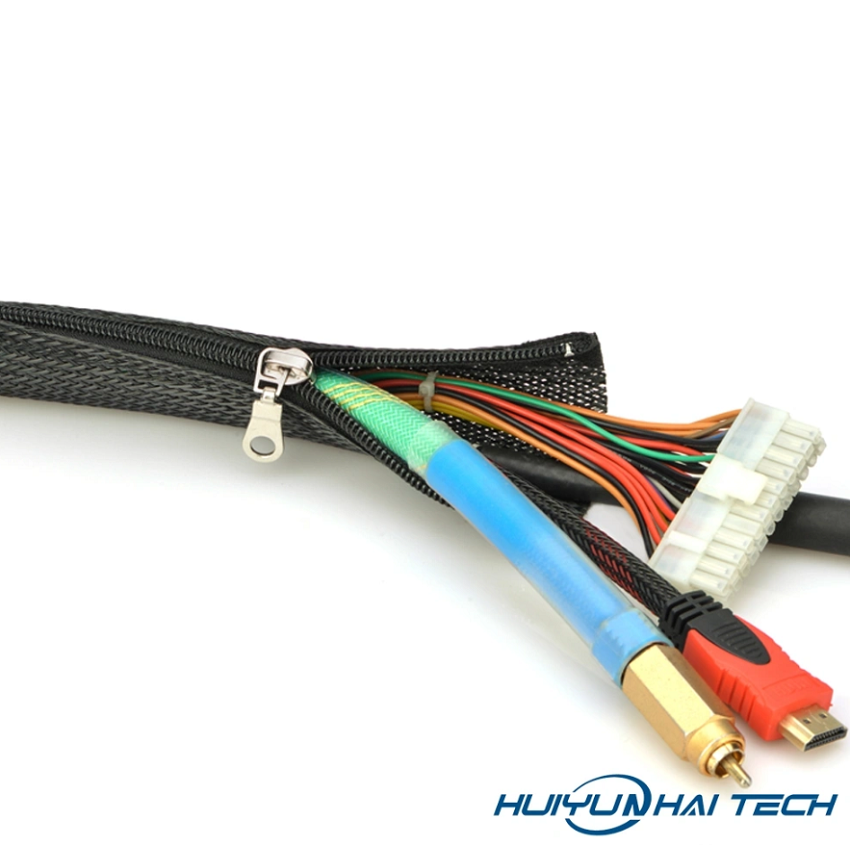 Customizable color zipper type braided sleeve