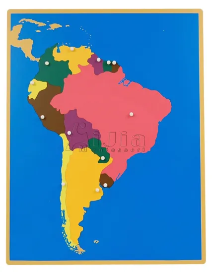 Montessori equipment-puzzle map of south America montessori teaching materials