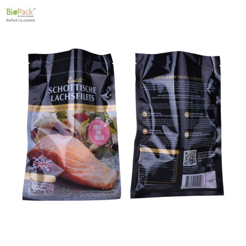 Beg vakum fleksibel gred makanan cetakan tersuai dengan gusset untuk ikan seperti salmon