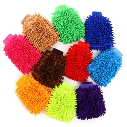 Amazon Basics Deluxe Premium Chenille Microfiber Car Wash Mitt Ultimate Wash Sponge Wash Glove