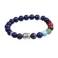 Lapis Lazuli pulsera Buda 7 Chakra piedras preciosas aleación de piedras preciosas joyas