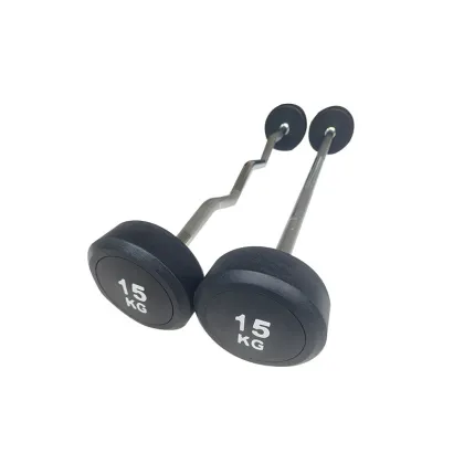 Home Gym Weightlifting Set: Fixed Curl Barbell with Multigrip Barbell